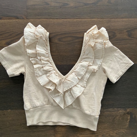 Zara Ruffled Crop Top - Picture 1 of 5